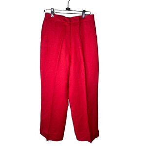 NWT David N. Vintage Women's Size 4 Solid Red Linen Blend Dress Pants